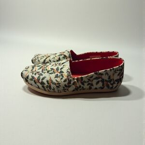 TOMS Women's Classic Alpargata slip-on shoes with  mint holly jolly glitter